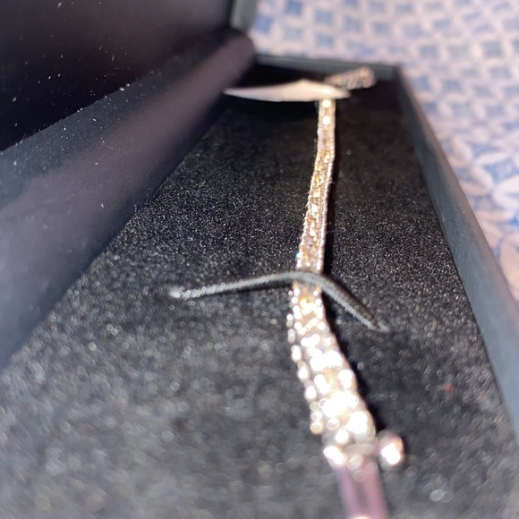 diamond tennis bracelet is set in elegant 14k white gold. - Picture 10 of 10